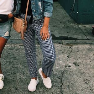 Brandy Melville Checkered Gangnam Print Pants